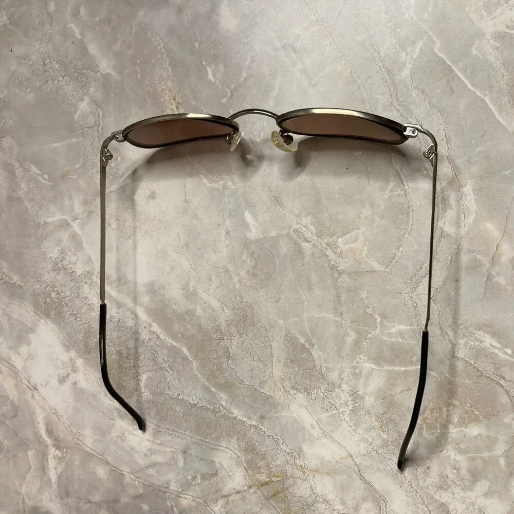 Vintage Guess GU607 50-19 138 Bronze Oval Metal Sunglasses FRAMES ONLY